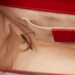 Pre Owned Gucci Red Guccissima Leather Small Padlock Shoulder Bag