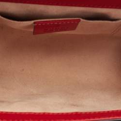 Pre Owned Gucci Red Guccissima Leather Small Padlock Shoulder Bag