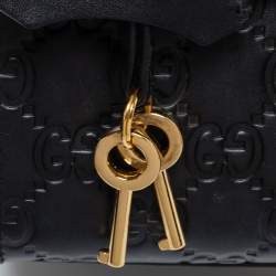 Pre Owned Gucci Black Guccissima Leather Small Padlock Shoulder Bag