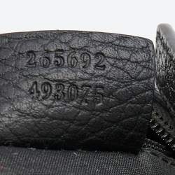 Pre Owned Gucci Black GG Nylon and Leather Medium Abbey D Ring Hobo