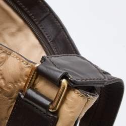 Pre Owned Gucci Beige/Brown Guccissima Leather Medium Flat Messenger Bag