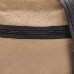 Pre Owned Gucci Beige/Brown Guccissima Leather Medium Flat Messenger Bag