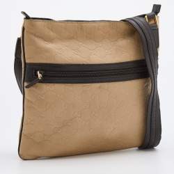 Pre Owned Gucci Beige/Brown Guccissima Leather Medium Flat Messenger Bag