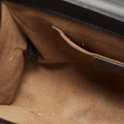 Gucci Black/Beige GG Supreme Canvas and Leather Small Padlock Shoulder Bag