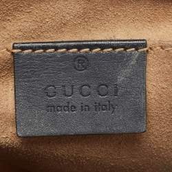 Gucci Black/Beige GG Supreme Canvas and Leather Small Padlock Shoulder Bag