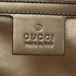 Pre Owned Gucci Dark Grey Guccissima Patent Leather Large Emily Chain Shoulder Bag