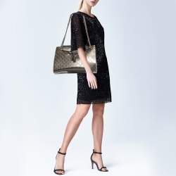 Pre Owned Gucci Dark Grey Guccissima Patent Leather Large Emily Chain Shoulder Bag