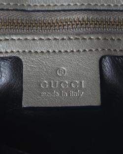 Pre Owned Gucci Bronze Snakeskin Leather Vintage GG Logo Shoulder Bag 