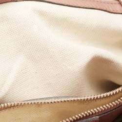 Pre Owned Gucci Dusty Pink Leather Medium Bamboo Shopper Tote