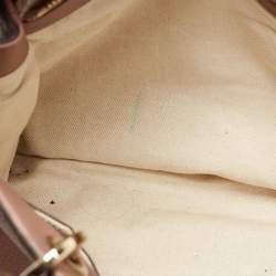 Pre Owned Gucci Dusty Pink Leather Medium Bamboo Shopper Tote