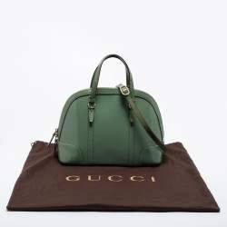 Pre Owned Gucci Green Microguccissima Patent Leather Nice Dome Satchel