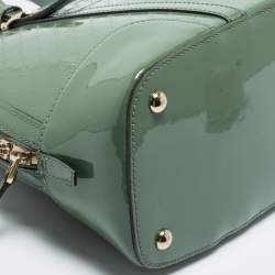 Pre Owned Gucci Green Microguccissima Patent Leather Nice Dome Satchel