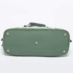 Pre Owned Gucci Green Microguccissima Patent Leather Nice Dome Satchel