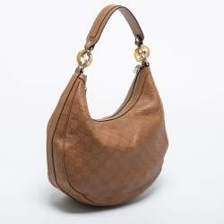 Gucci brown Guccissima Leather Medium GG Twins Hobo