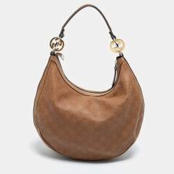 Gucci brown Guccissima Leather Medium GG Twins Hobo