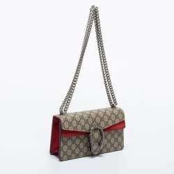 Pre Owned Gucci Beige GG Supreme Canvas and Suede Dionysus Shoulder Bag