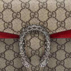Pre Owned Gucci Beige GG Supreme Canvas and Suede Dionysus Shoulder Bag