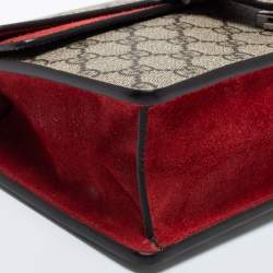 Pre Owned Gucci Beige GG Supreme Canvas and Suede Dionysus Shoulder Bag