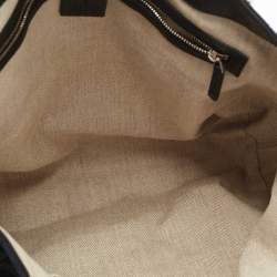 مملوكة مسبقًا Gucci Black GG Denim and Leather Icon Bit Tote