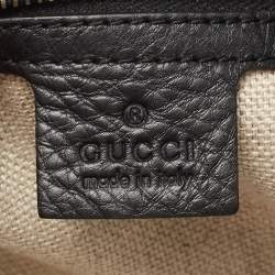 مملوكة مسبقًا Gucci Black GG Denim and Leather Icon Bit Tote