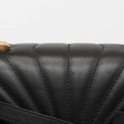 Pre Owned Gucci Black Quilted Leather Medium Queen Margaret Bamboo Top Handle Bag