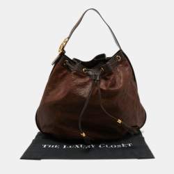 Pre Owned Gucci Brown Guccissima Leather Interlocking Icon Hobo