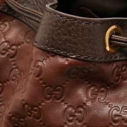 Pre Owned Gucci Brown Guccissima Leather Interlocking Icon Hobo