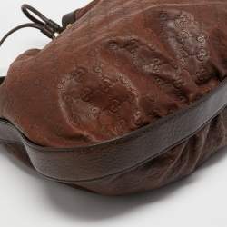 Pre Owned Gucci Brown Guccissima Leather Interlocking Icon Hobo