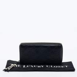 Gucci Black Guccissima Leather Continental Zip Around Wallet