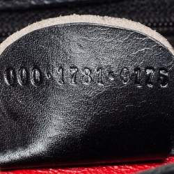 Pre Owned Gucci Black Leather Bamboo Top Handle Bag