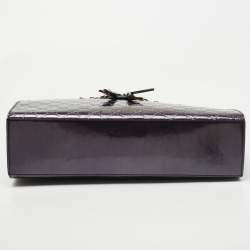 Pre Owned Gucci Metallic Purple Guccissima Patent Leather Large Emily Chain Shoulder Bag