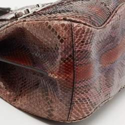 Pre Owned Gucci Multicolor Python Leather Lady Lock Top Handle Bag