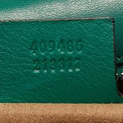 Pre Owned Gucci Green Leather Padlock Shoulder Bag