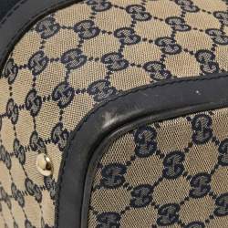 Pre Owned Gucci Beige/Blue GG Canvas Joy Web Boston Bag