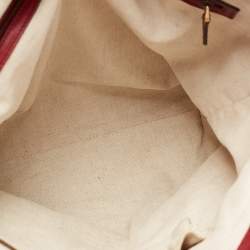 Pre Owned Gucci Beige/Red GG Canvas and Leather GG Interlocking Shopper Tote