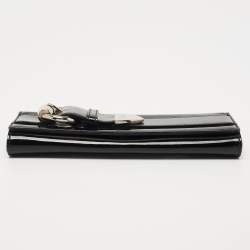 مملوكة مسبقًا Gucci Black Patent Leather Romy Clutch