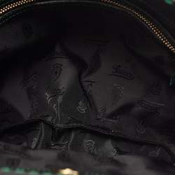 مملوكة مسبقًا Gucci Green/Black Coated Fabric and Leather Dialux Queen Hobo