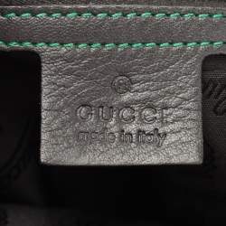 مملوكة مسبقًا Gucci Green/Black Coated Fabric and Leather Dialux Queen Hobo