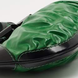 مملوكة مسبقًا Gucci Green/Black Coated Fabric and Leather Dialux Queen Hobo