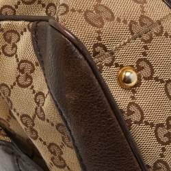 Pre Owned Gucci Beige/Brown Canvas and Leather Interlocking Boston Bag