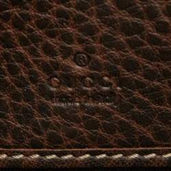 Pre Owned Gucci Beige/Brown GG Canvas and Leather Bamboo Tassel Zip Around Wallet