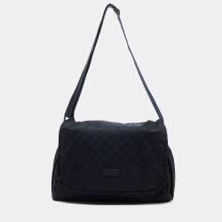 Gucci Blue GG Nylon Messenger Diaper Bag
