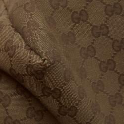 مملوكة مسبقًا Gucci Dark Olive Green GG Canvas Bamboo Tassel Shopper Tote