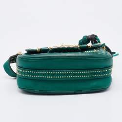 Pre Owned Gucci Green Leather Small Snaffle Bit Shoulder Bag