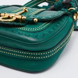 Pre Owned Gucci Green Leather Small Snaffle Bit Shoulder Bag