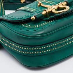 Pre Owned Gucci Green Leather Small Snaffle Bit Shoulder Bag