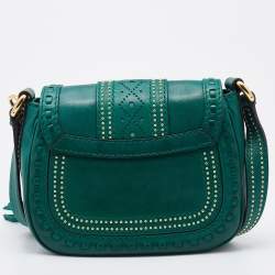 Pre Owned Gucci Green Leather Small Snaffle Bit Shoulder Bag