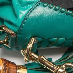 Pre Owned Gucci Green Leather Jackie Hobo