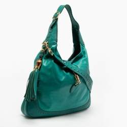 Pre Owned Gucci Green Leather Jackie Hobo