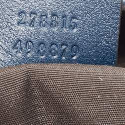 Pre Owned Gucci Blue Guccissima Leather and Canvas Hobo